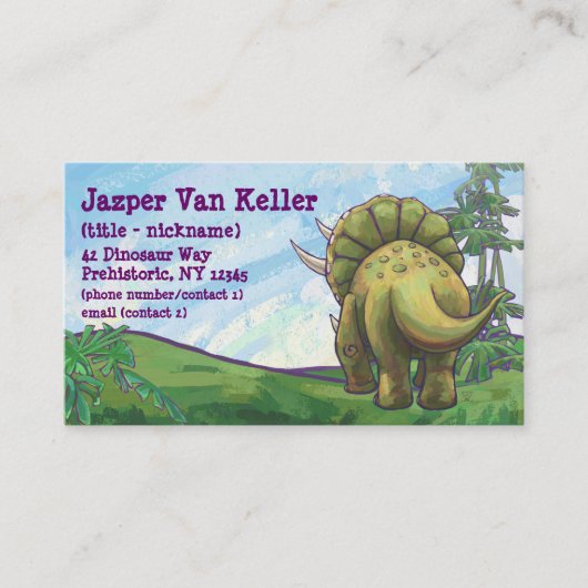 Triceratops Gifts & Accessoires Visitekaartje (Voorkant)