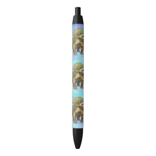 Triceratops Gifts & Accessoires Zwarte Inkt Pen (Voorkant Verticaal)