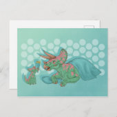 Triceratops Giving Flowers Briefkaart (Voorkant / Achterkant)