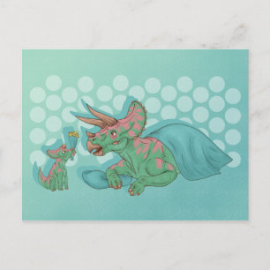 Triceratops Giving Flowers Briefkaart