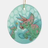 Triceratops Giving Flowers Keramisch Ornament (Links)