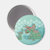 Triceratops Giving Flowers Magneet (Voorkant / Achterkant)