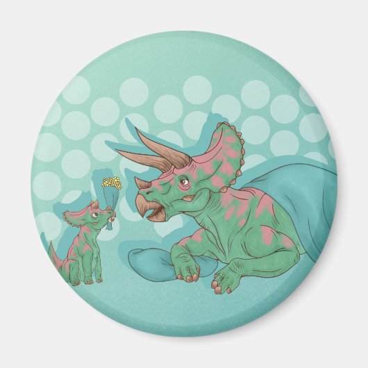 Triceratops Giving Flowers Magneet (Voorkant)