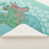 Triceratops Giving Flowers Sherpa Deken (3/4)
