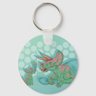 Triceratops Giving Flowers Sleutelhanger