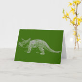 Triceratops Happy Birthday Kaart (Gele Bloem)