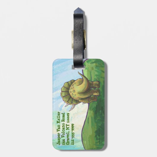 Triceratops head and Tails Bagagelabel (Achterkant verticaal)