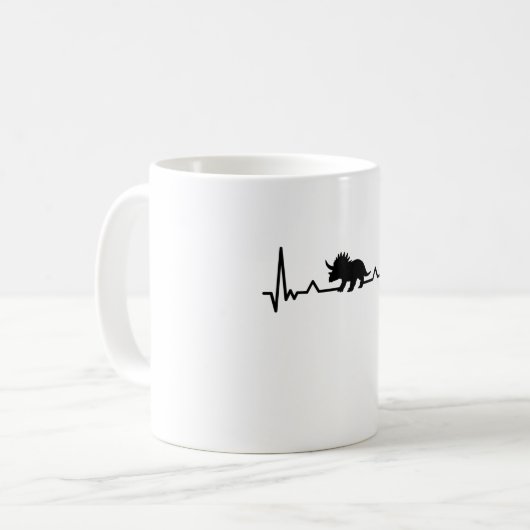Triceratops Heartbeat dinosaur Dino Gift Ma Pap Koffiemok (Voorkant links)