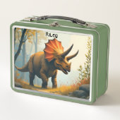 Triceratops in een bos Kind (Voorkant)