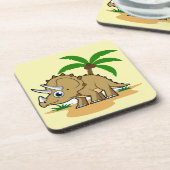 Triceratops in een tropisch klimaat. bier onderzetter (Linkerzijde)