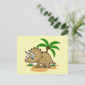 Triceratops in een tropisch klimaat. briefkaart (Staand voorkant)