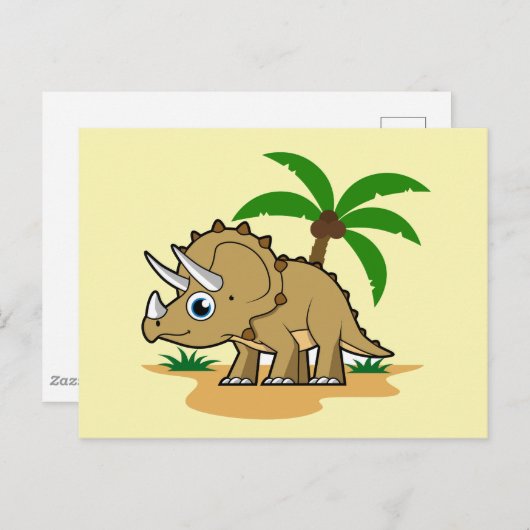 Triceratops in een tropisch klimaat. briefkaart (Voorkant / Achterkant)