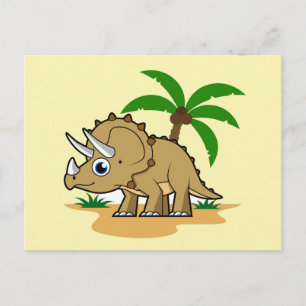 Triceratops in een tropisch klimaat. briefkaart