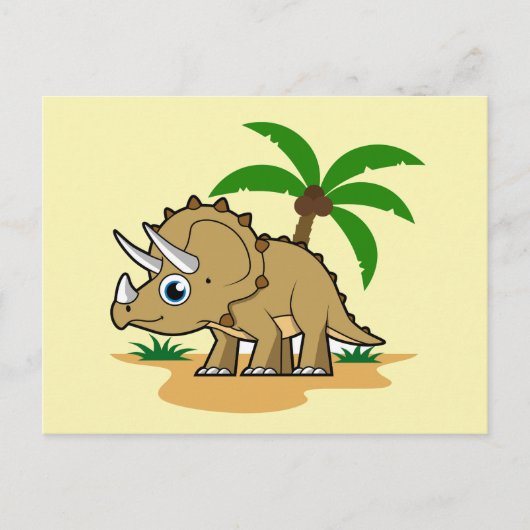 Triceratops in een tropisch klimaat. briefkaart (Voorkant)