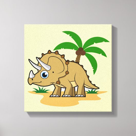 Triceratops in een tropisch klimaat. canvas afdruk (Voorkant)