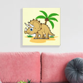 Triceratops in een tropisch klimaat. canvas afdruk (Insitu (Woonkamer))
