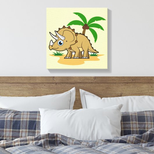 Triceratops in een tropisch klimaat. canvas afdruk (Insitu (Slaapkamer))