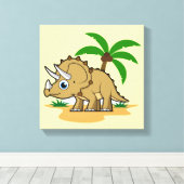 Triceratops in een tropisch klimaat. canvas afdruk (Insitu (Houten vloer))