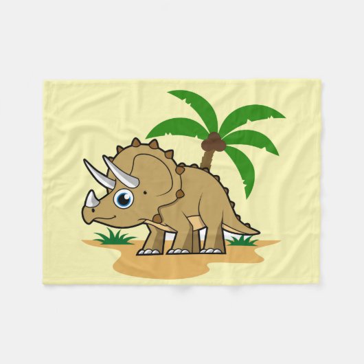Triceratops in een tropisch klimaat. fleece deken (Voorkant (Horizontaal))