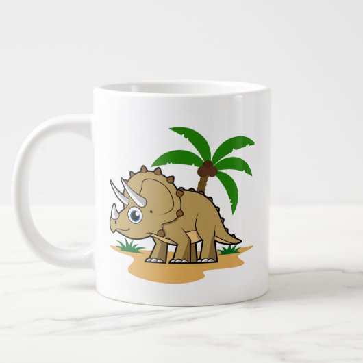 Triceratops in een tropisch klimaat. grote koffiekop (Links)