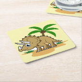 Triceratops in een tropisch klimaat. kartonnen onderzetters (Schuin)