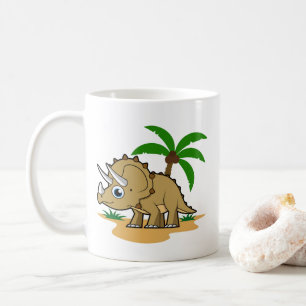 Triceratops in een tropisch klimaat. koffiemok