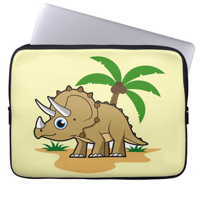 Triceratops in een tropisch klimaat. laptop sleeve (Voorkant)