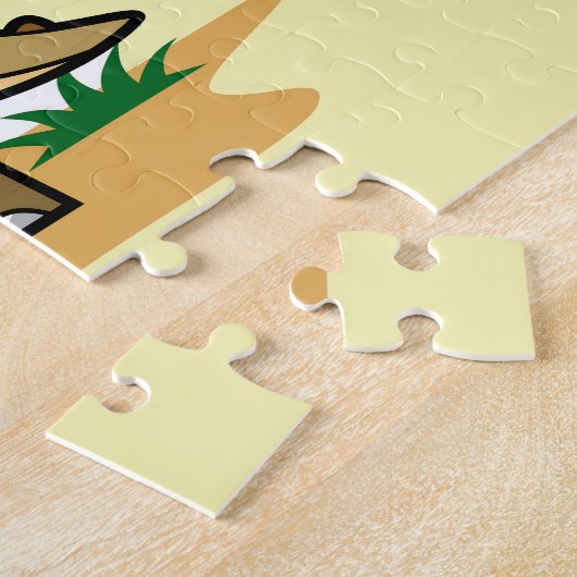 Triceratops in een tropisch klimaat. legpuzzel (Zijkant)