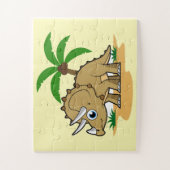 Triceratops in een tropisch klimaat. legpuzzel (Verticaal)