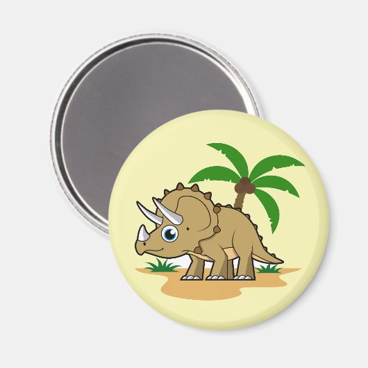 Triceratops in een tropisch klimaat. magneet (Voorkant / Achterkant)