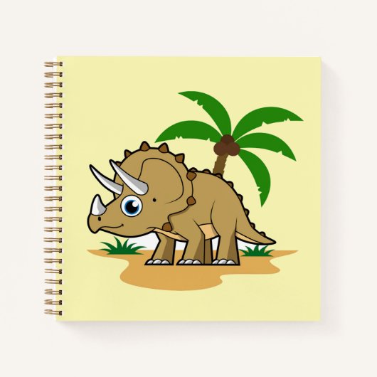 Triceratops in een tropisch klimaat. notitieboek (Voorkant)