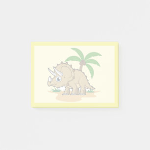 Triceratops in een tropisch klimaat. post-it® notes