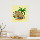 Triceratops in een tropisch klimaat. poster (Keuken)