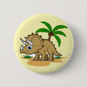 Triceratops in een tropisch klimaat. ronde button 5,7 cm (Voorkant)