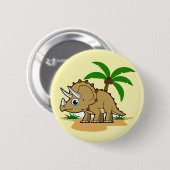 Triceratops in een tropisch klimaat. ronde button 5,7 cm (Voorkant /achterkant)