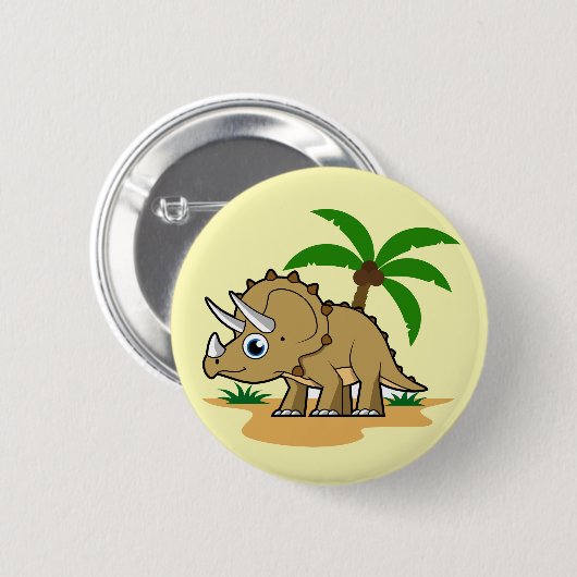 Triceratops in een tropisch klimaat. ronde button 5,7 cm (Voorkant /achterkant)