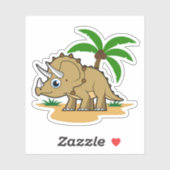 Triceratops in een tropisch klimaat. sticker (Vel)