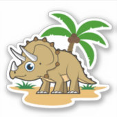 Triceratops in een tropisch klimaat. sticker (Voorkant)