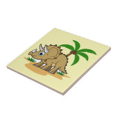 Triceratops in een tropisch klimaat. tegeltje (Zijkant)