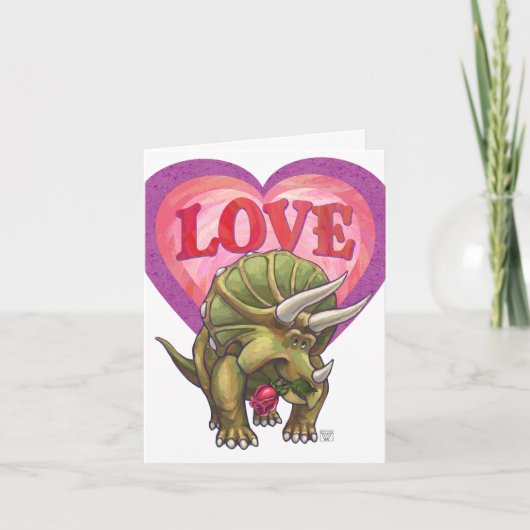 Triceratops in Love Valentijnsdag Feestdagen Kaart (Voorkant)