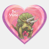 Triceratops in Love Valentijnsdag Hart Sticker (Voorkant)