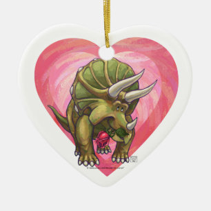 Triceratops in Love Valentijnsdag Keramisch Ornament