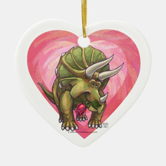Triceratops in Love Valentijnsdag Keramisch Ornament (Voorkant)