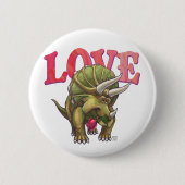 Triceratops in Love Valentijnsdag Ronde Button 5,7 Cm (Voorkant)
