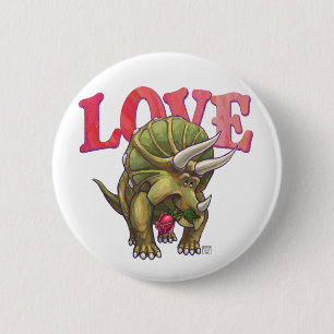 Triceratops in Love Valentijnsdag Ronde Button 5,7 Cm