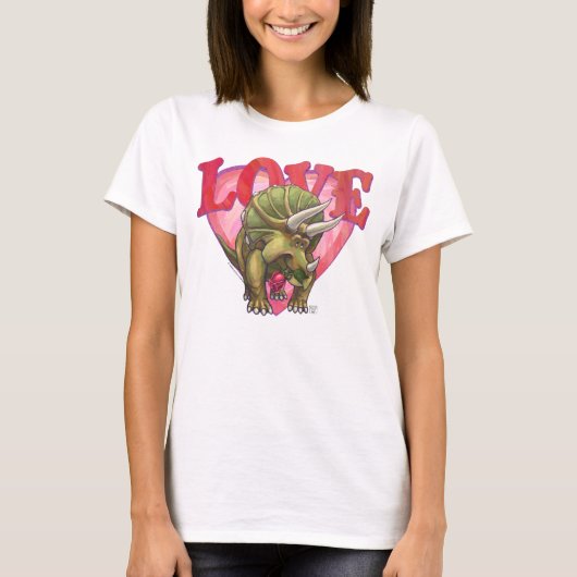 Triceratops in Love Valentijnsdag T-shirt (Voorkant)