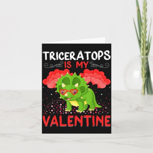 Triceratops Is My Valentine Grappige Triceratops V Kaart (Voorkant)