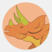 Triceratops (kant) ronde sticker (Voorkant)