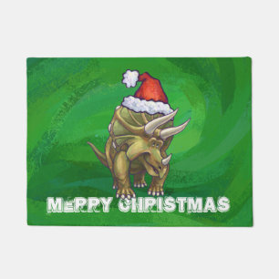 Triceratops Kerst Groen Deurmat