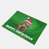 Triceratops Kerst Groen Deurmat (Schuin)